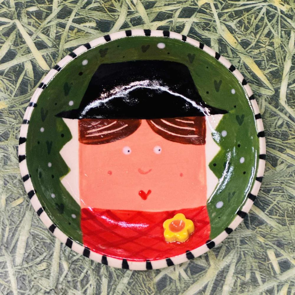 Welsh Lady Ceramic Ring Dish